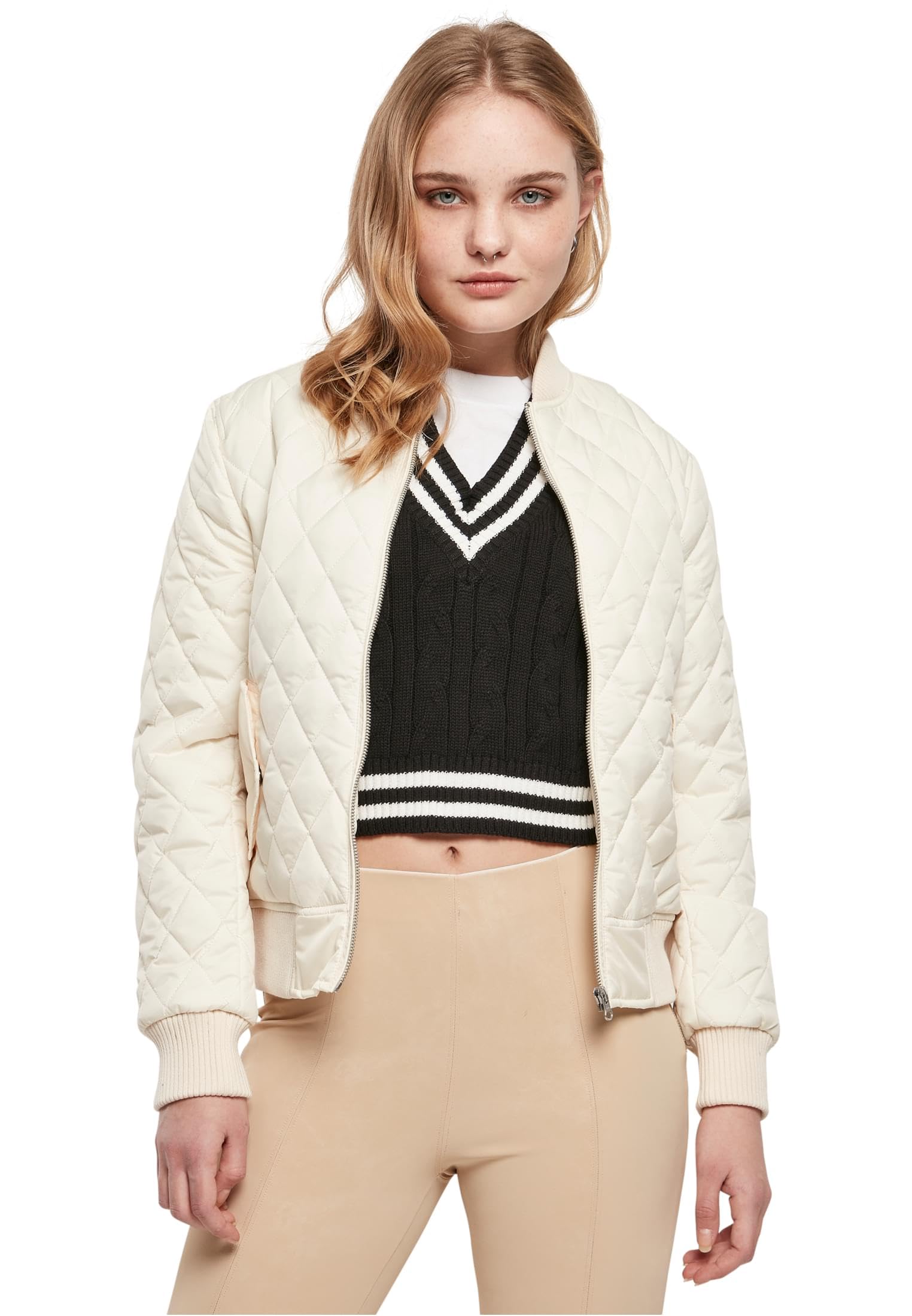Urban Classics Women's Ladies Diamond Quilt Nylon Jacket Jacke