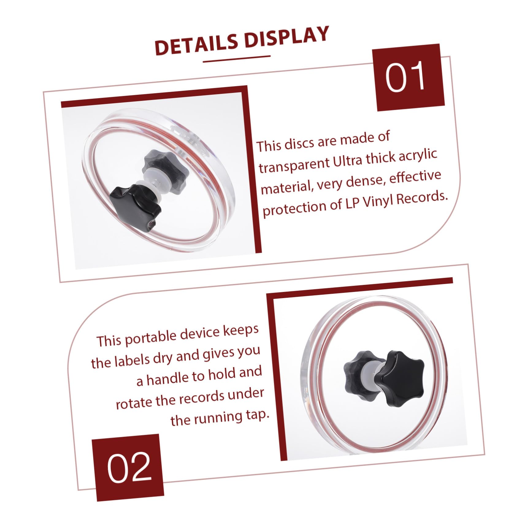 1 Pezzo Protezione Vinyl Record Accessorio Resistente All Usura con Ergonomico Kit Pulizia per Dischi per Pulizia e Manutenzione Compatibile con Dischi