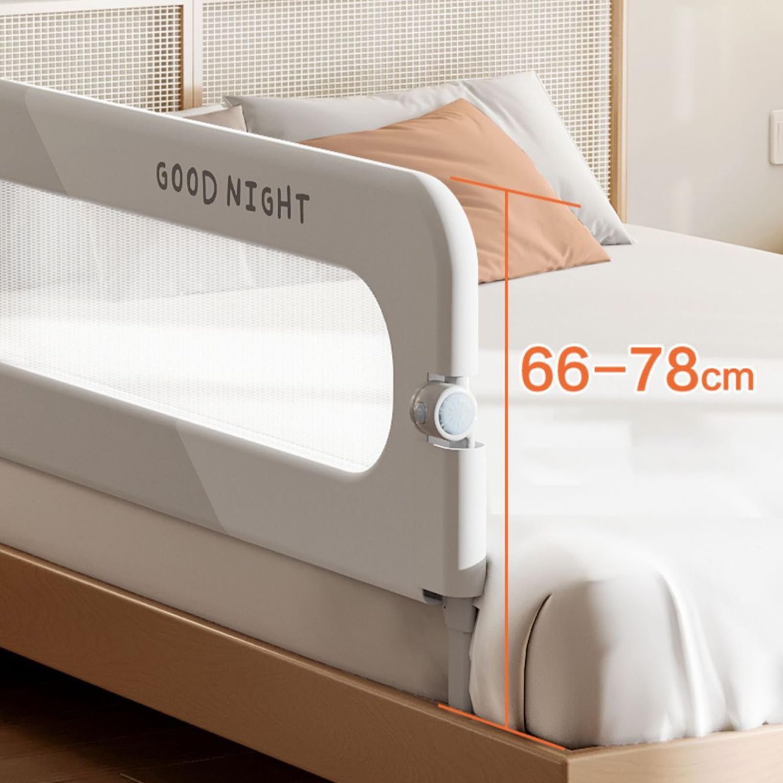 Bettgitter, 200 cm Bettschutzgitter für Kinder, Rausfallschutz Bett, Klappbar, Tragbar, Drop Proof Tragbarer Einseitiger Geländerwächter für Heimreise, Langlebige Sicherheit,