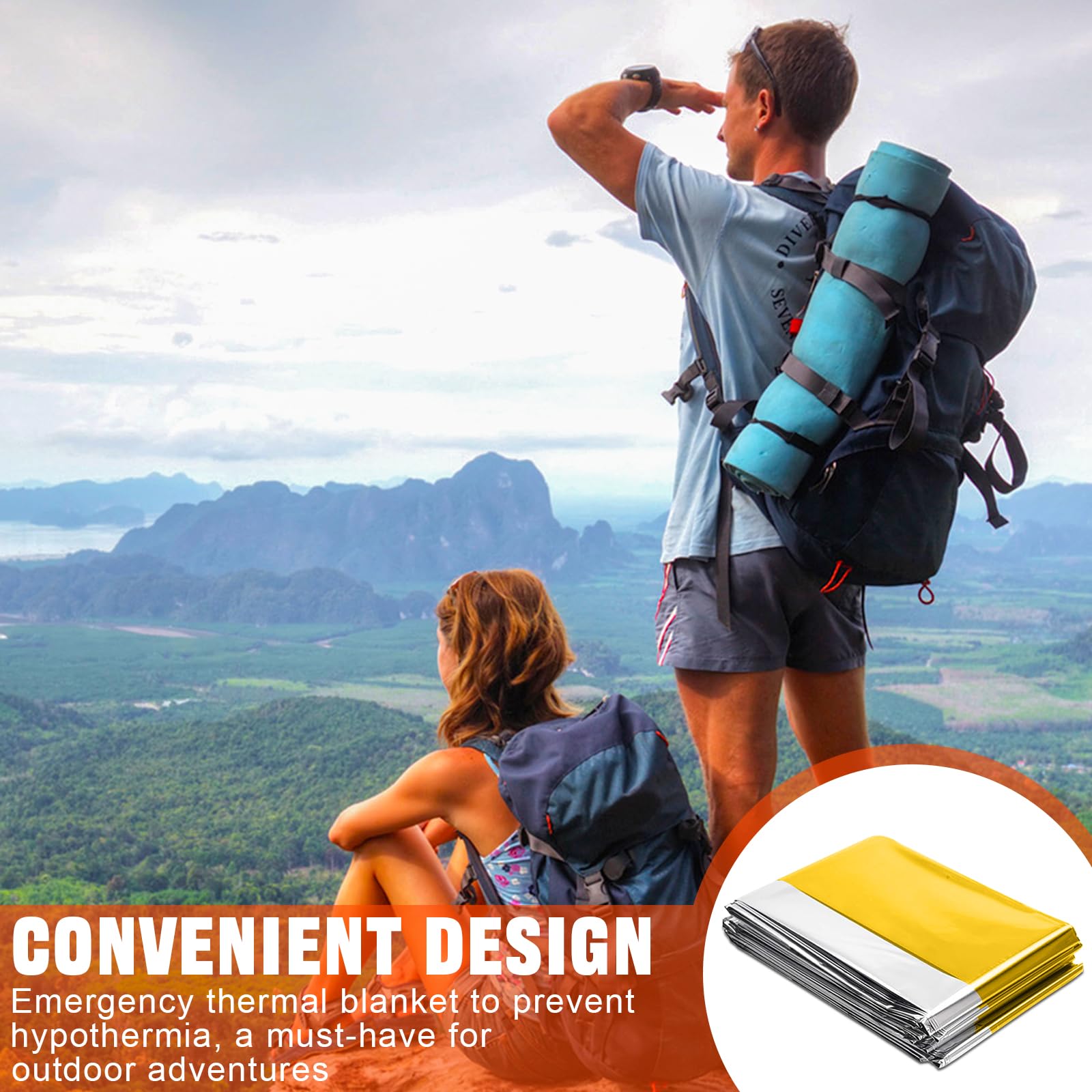 Coperta Termica Emergenza 10 Pezzi, 210×160cm, Coperta Isotermica Oro Argento, Coperta Termica Sopravvivenza, per Salvataggio Protegge da Freddo, Pioggia, Calore e Vento, All'aperto
