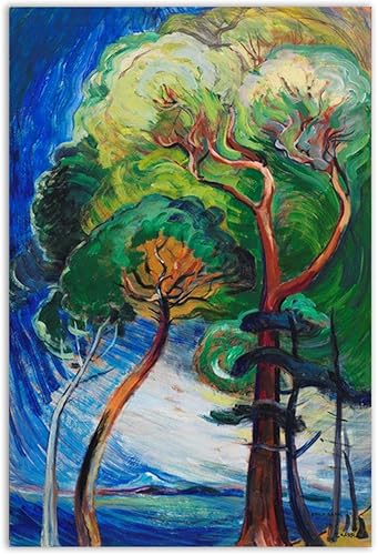 NOLEGA Emily Carr - Lienzo decorativo de pared para sala de estar, famoso artista pintado, árboles de arbutos, impresión sobre lienzo, reproducción