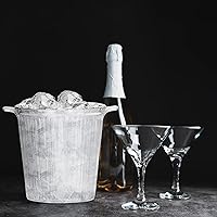 Vista 7 de DecorRack Paquete de 6 cubos de hielo acrílicos con asas, cubos de vino transparentes de 2.5 litros, bañeras de champán perfectas para fiestas