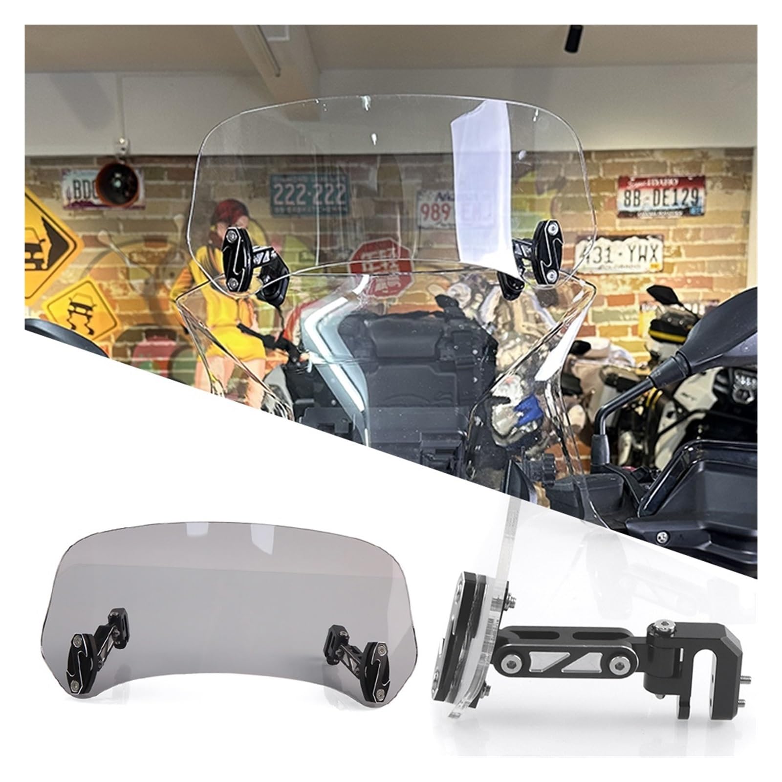 Estensione Universale Parabrezza Per Motocicletta Deflettore Regolabile Morsetto Per Parabrezza Per KAWASAKI Per Yam&aha Per Hon&da Per SUZUKI Deflettori