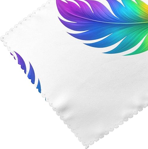 Miniatura 5 de Rectangular Placemats Set of 4, Heat Resistant Tropical Feather Printed Kitchen Dining Table Mats