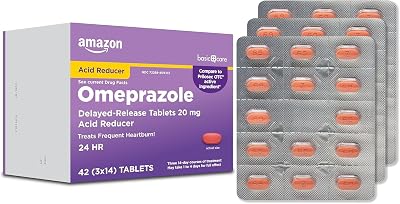 Amazon Basic Care Omeprazole Delayed Release Tablets 20 mg