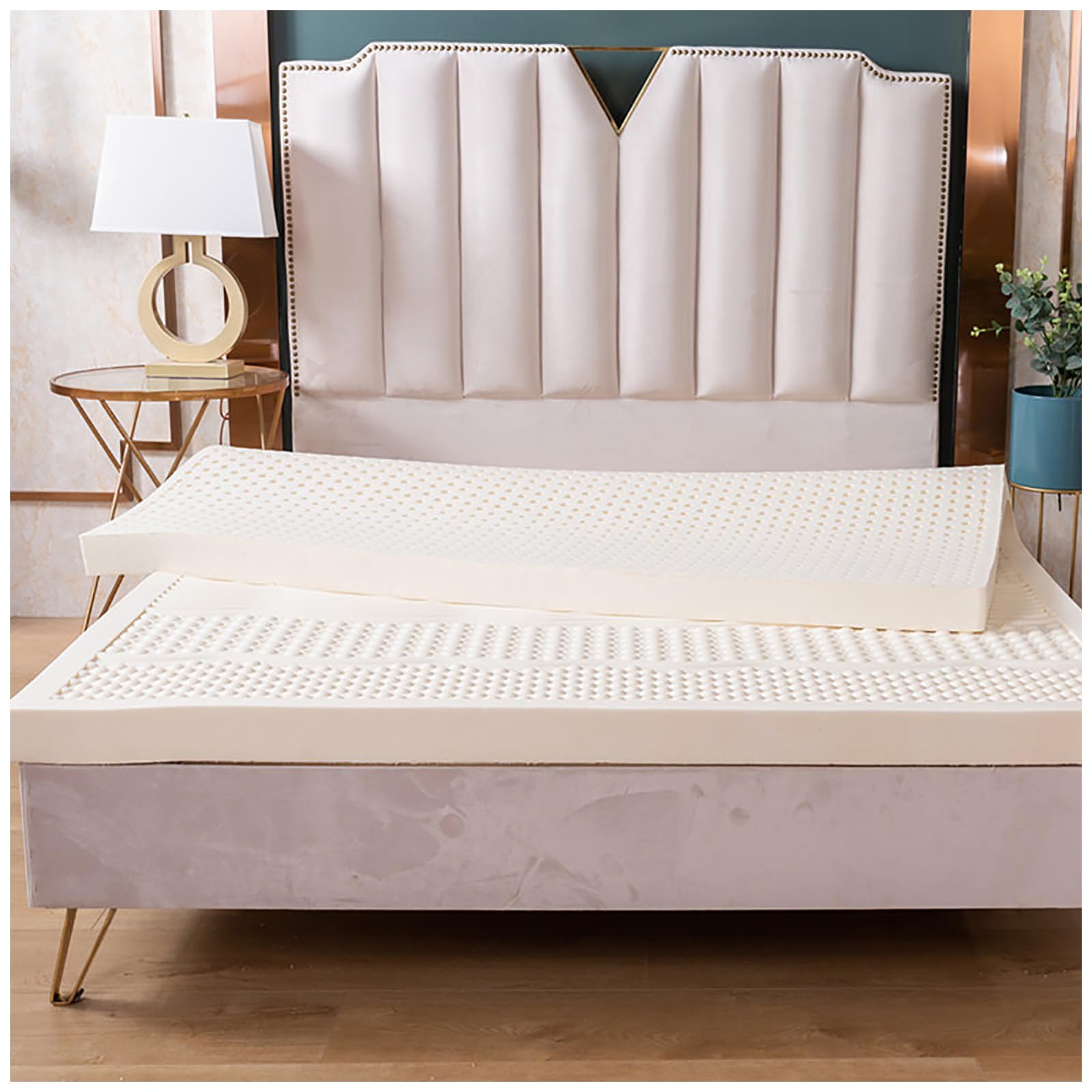 Surmatelas latex naturel lit simple au maintien durable et ferme