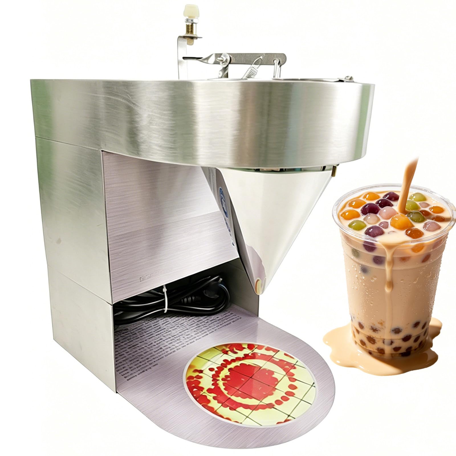 Commercial Popping Boba Making Machine, ≤±0.3mm High Precision Electromagnetic Adjustment, 110V/220V Automatic Juice Ball Maker for Milk Tea, Ice Cream, Cake Decorations, and Dessert Fillings