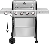 Idealforcook 4+1 Burner Stainless Steel Propane Gas Grill, 48,000 BTU Outdoor BBQ with Porcelain-Enameled Grates & 559 Sq In Area