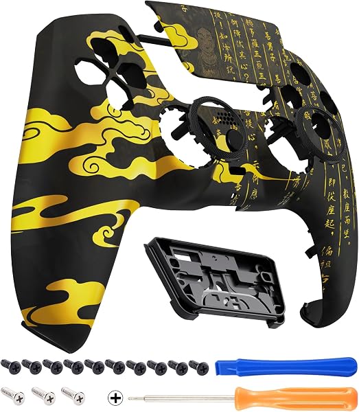 eXtremeRate LUNA Redesigned Front Shell Touchpad Compatible with ps5 Controller BDM-010 020 030 040 050, Eastern Myth Replacement Faceplate Case Custom Cover Compatible with ps5 Controller - 1