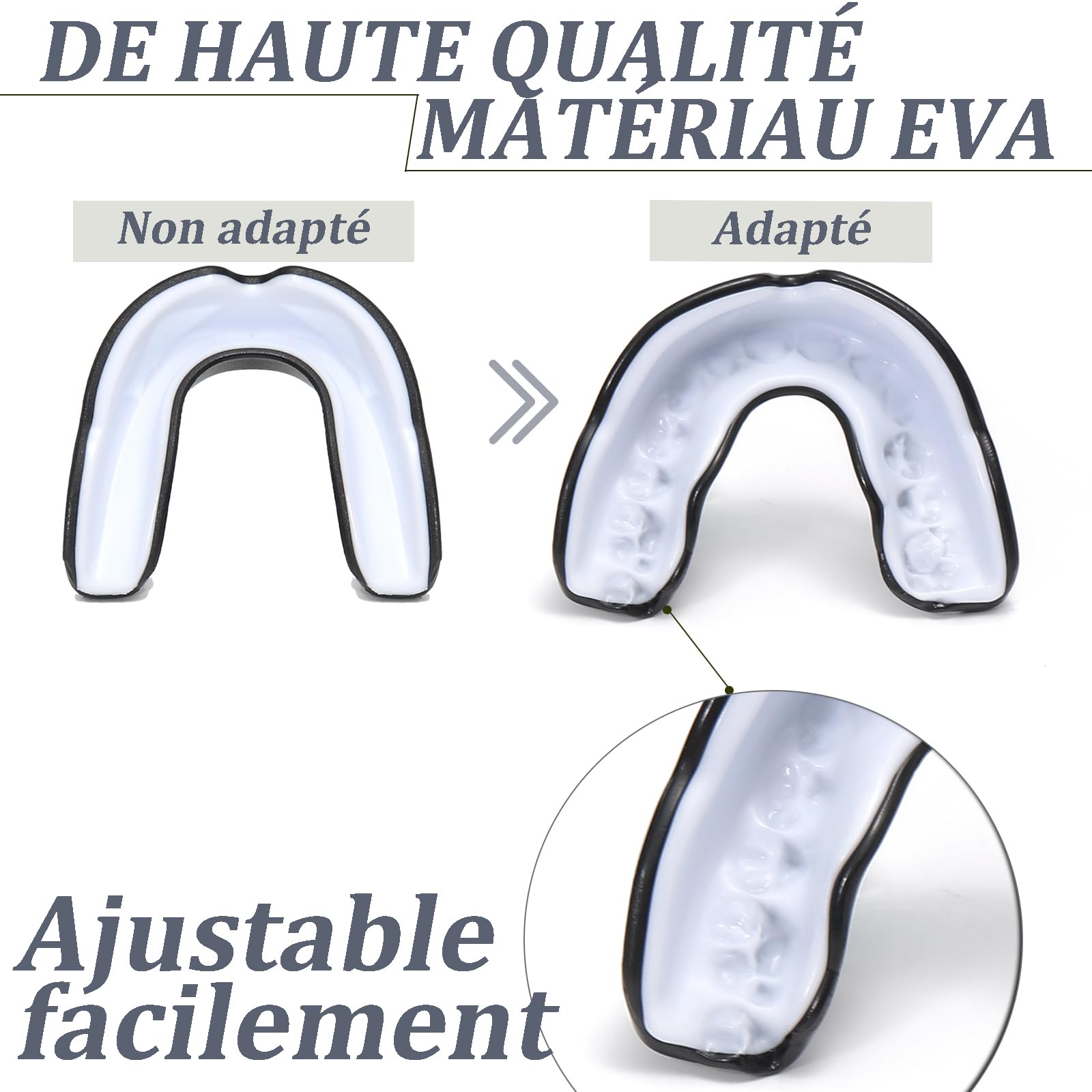 Protège Dents Enfant 11-16 Ans Lot de 2 – Protection Buccale Hockey, Boxe, Arts Martiaux – Certifié CE