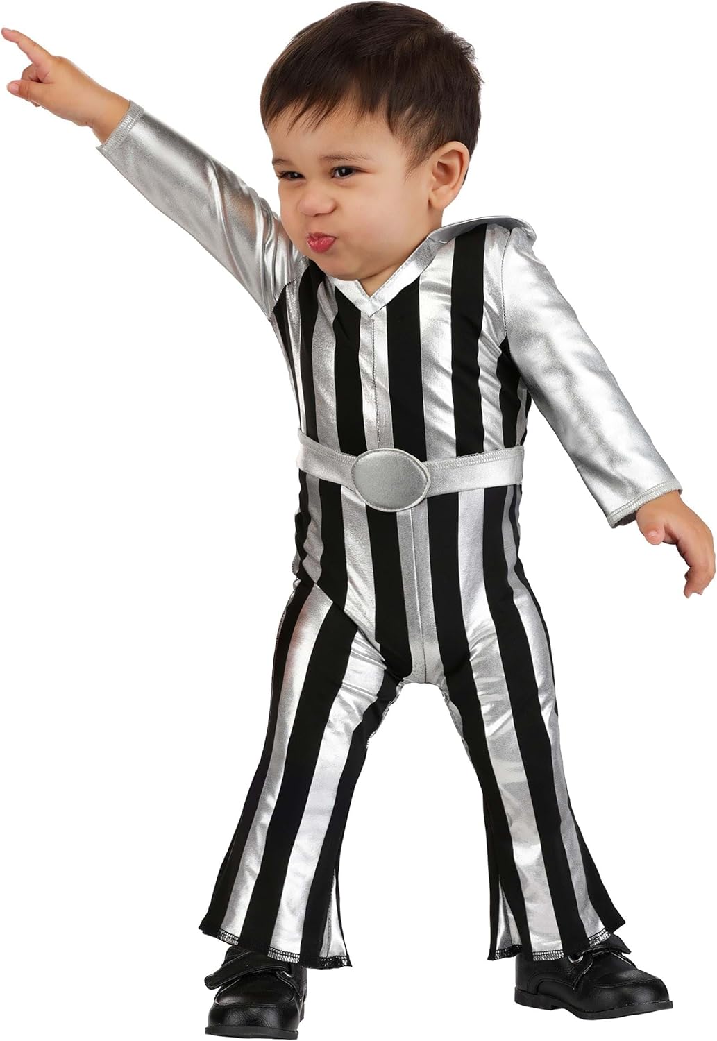 Fun Costumes Infant Sparkly Disco Costume | Baby Jumpsuit with Belt, Kids 70s Halloween Party Outfit for Babies, Toddlers