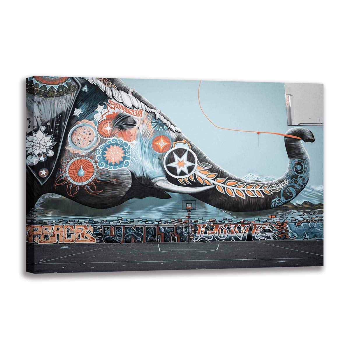 Toile graffiti art de rue 60x90cm sans cadre pour une deco moderne