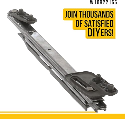 Miniatura 5 de W10822166 - Conjunto de riel inferior para platos (lado derecho), piezas compatibles con lavaplatos Whirlpool KitchenAid Maytag - Sustituye a