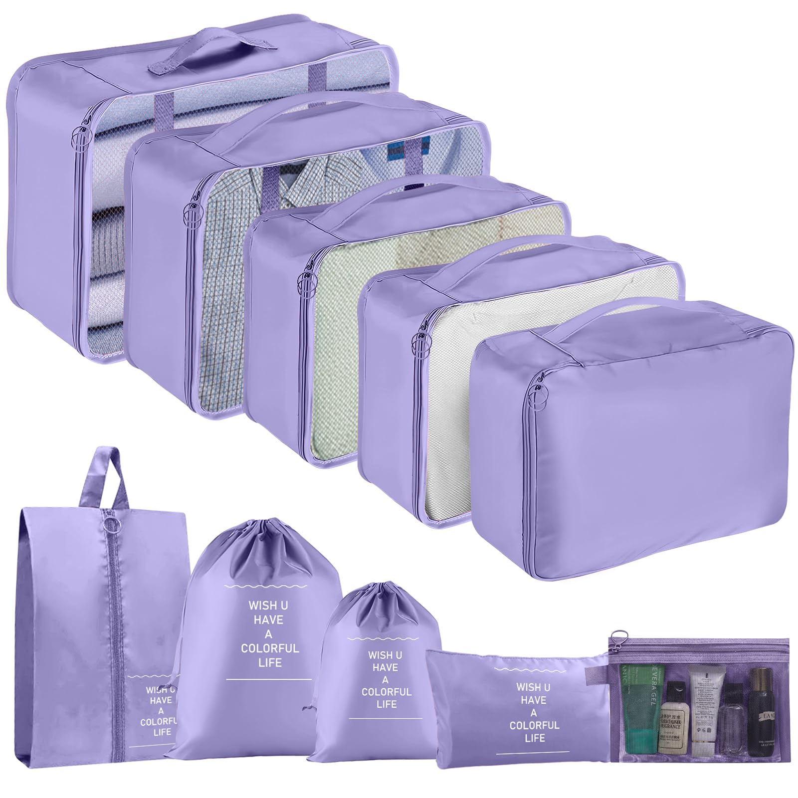 Sacs d'emballage pour vêtements et chaussures : organiseurs de valises violets