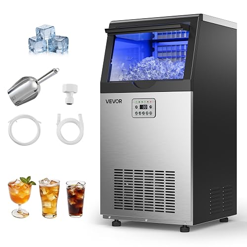 VEVOR Commercial Ice Maker Machine 100 lbs/24h 16-30 lbs Storage