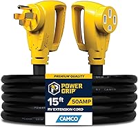 Vista 1 de Cable de alimentación eléctrica, de Camco, 55191, 25 pulgadas, de PowerGrip, con mango, 50 amperios