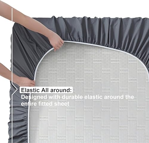 Miniatura 5 de Nestl - Juego de sábanas. Juego de sábanas 1800 con bolsillo profundo  Sábanas de microfibra de doble cepillado lujosas de hotel  Sábana de colchón