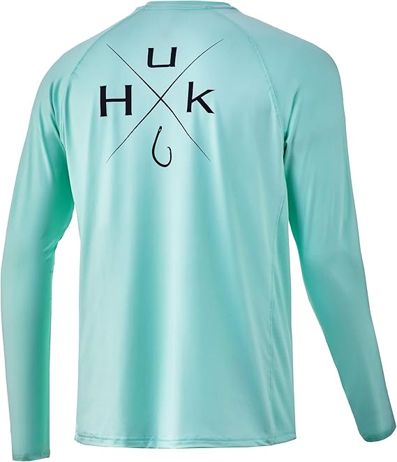 Chemise De Pêche Huk LoPro Pursuit Manches Longues – Vert – Homme Taille XL