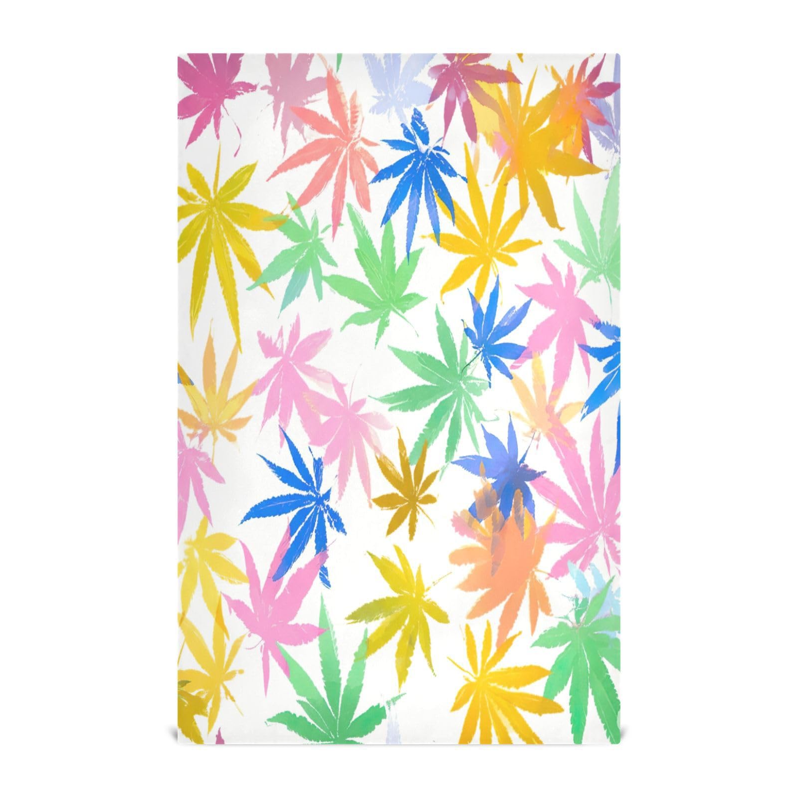 Trapos de cocina GAIREG con estampado colorido de hojas de cannabis, pack de 4 piezas