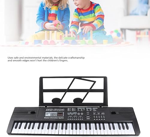 Miniatura 4 de Teclado electrónico de 61 teclas, piano digital portátil con pantalla LCD, USB y micrófono, altavoces integrados, soporte de música para niños y