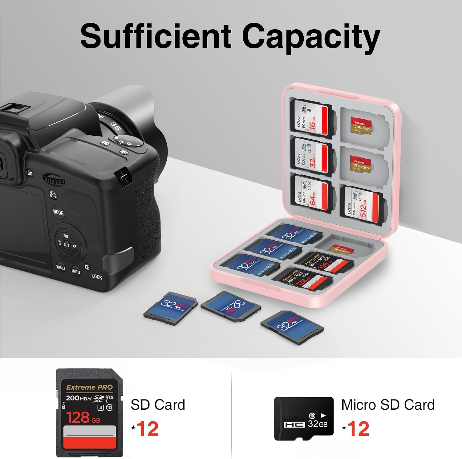 HEIYING Memory SD Card Holder with 24 Card Slots for Micro SD Cards image 2