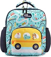 Intelliskills Animal Tour Bus Premium Durable Backpack for Kids, Printed School Bags for Boys/Girls, Comfortable & Lightweight Shoulder Backpack for 3+ Yrs, Multi-Pocket Bag for Kids, 15 Inches