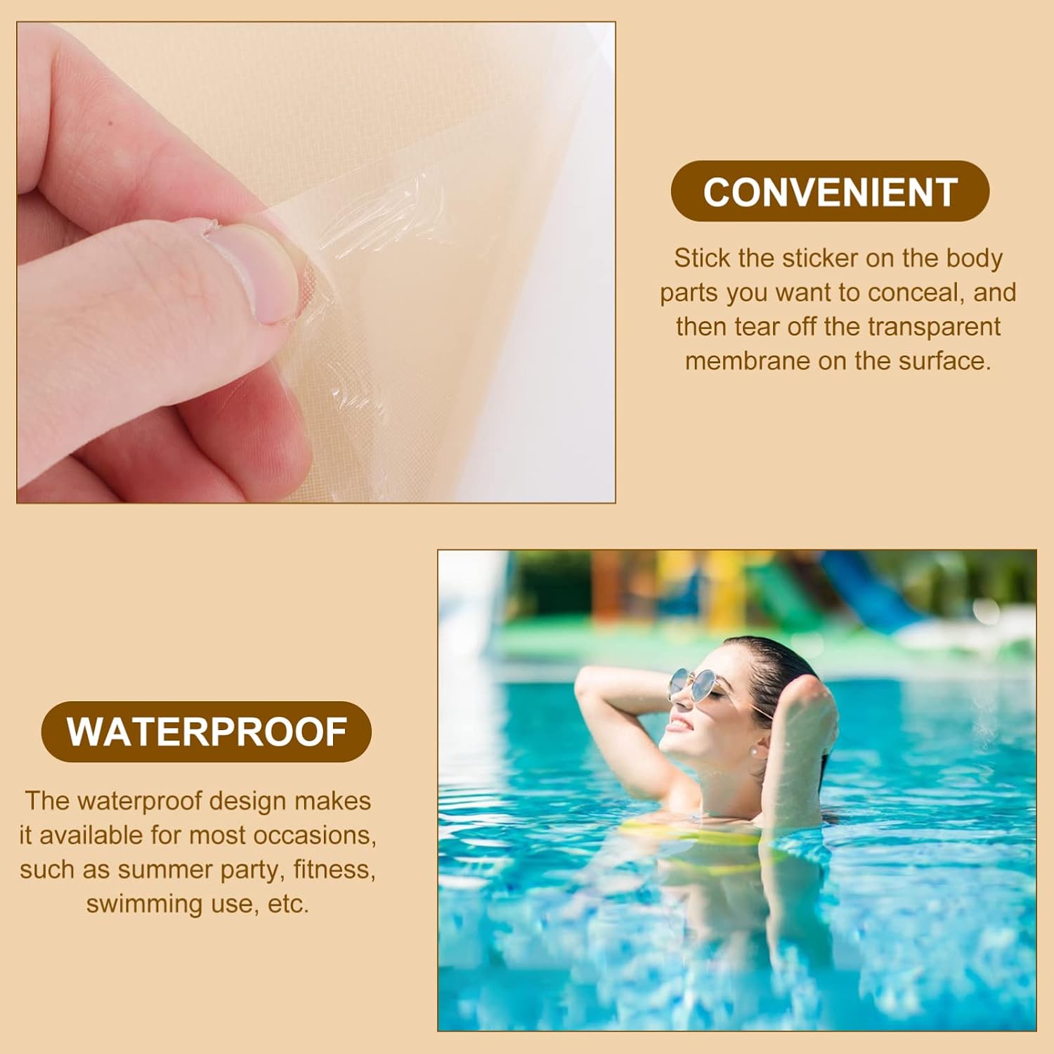 Scar Cover Sticker Concealer Tape for Body Makeup Skin-friendly and Comfortable for Scars Tattoos and Dark Spots Suitable for All Skin Types