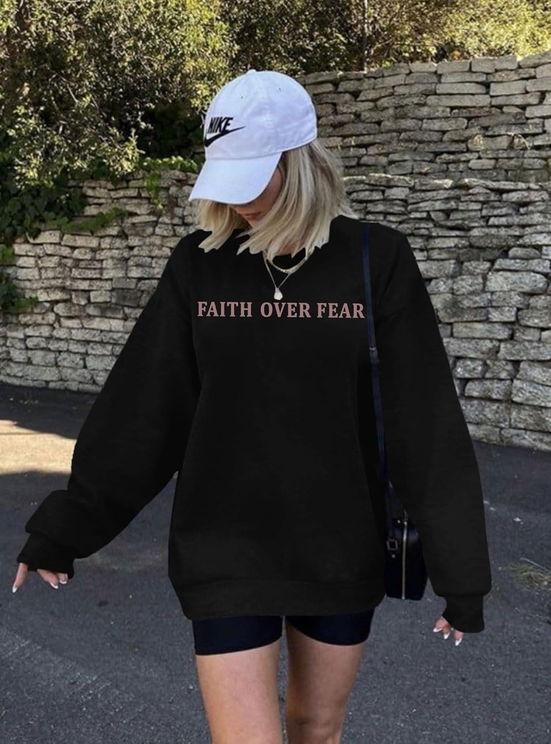 Faith Sweatshirt Women: Faith Over Fear Tshirt Sayings Sweatshrit Long Sleeve Pullover Tops - Image 6