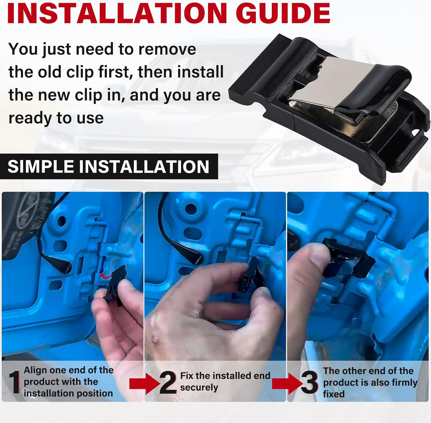 Fuel Door Spring Clip 77360-35040 for Toyota RAV4 2019-2022 Avalon Camry, Gas Tank Door Cover Release Spring Clip for 2004-2009 4Runner Prius Corolla Highlander Lexus ES250 ES300h ES350 GX470