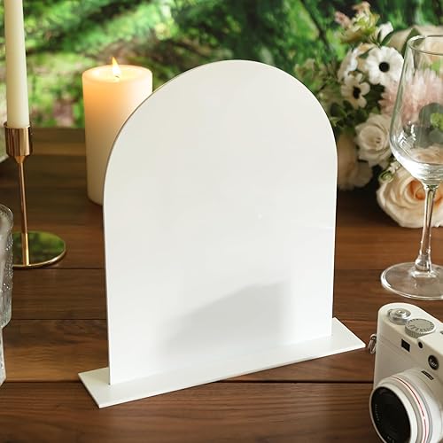 Miniatura 31 de UNIQOOO Paquete de 10 letreros de mesa de acrílico esmerilado de 8 x 10 pulgadas para boda con soportes, 1/8 pulgadas de grosor, hoja de letrero