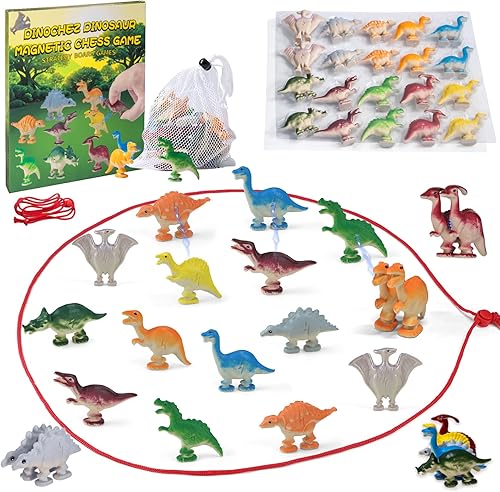 Dinochez - Juego de ajedrez magnético de dinosaurio 2025 juguetes para niños, 20 juguetes de dinosaurio, rellenos de calcetines de Navidad, juegos disponible en Yaxa Guatemala