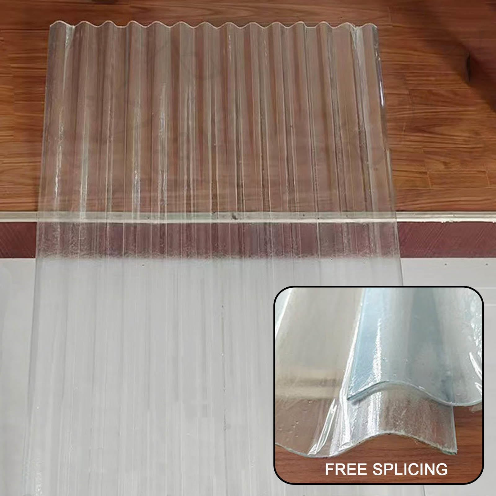 Paneles Para Tejado Transparente De Policarbonato De 1mm,Placa Ondulada Tejado De Garajes,Placa De Iluminación Natural De Anti UV,Chapas Perfiladas Techo,10 Unidades,10Pcs-0.9x0.9m(35x35in)
