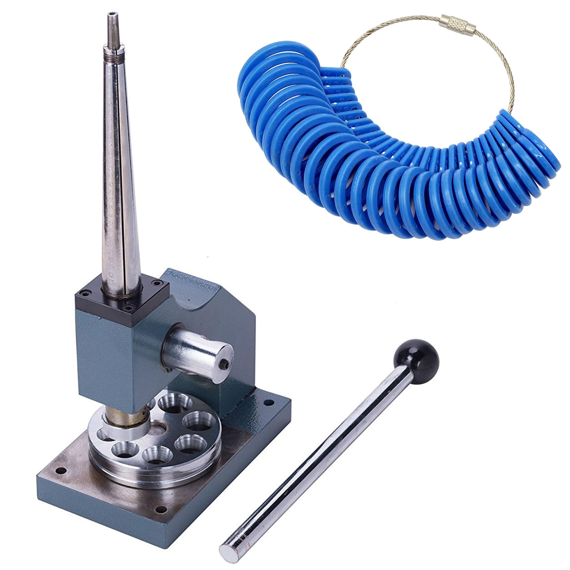 Herramienta profesional reductora y reductora de anillos, tamaño manual ajustable con base pesada para cambiar el tamaño y ampliar las joyas