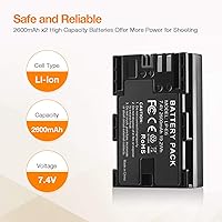 Vista 2 de LP-E6 LP E6N Replacement Camera Batteries and Rapid Dual Charger Set for 5D Mark II, III, IV, 5DS, 5DS R, 6D, 60D,6D Mark II, 7D, 7D Mark II,70D