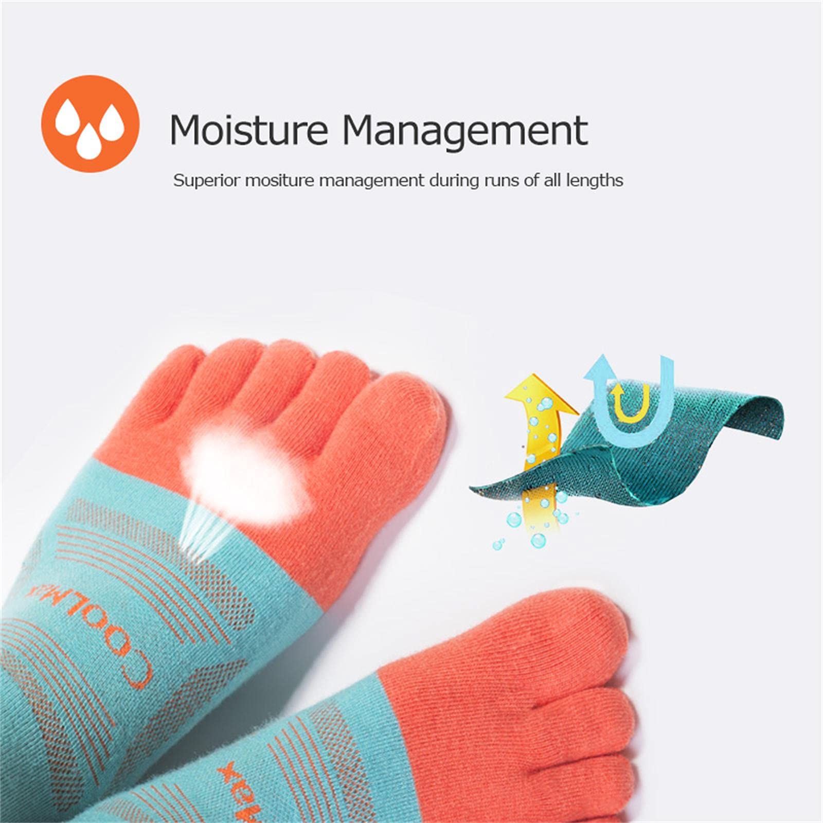 UKKO Calcetines de Hombre 3 Pares Ultra Run Cutt Athletic Athletic Cine Toe Socks Quarter Socks Toesocks-E4801 L Size