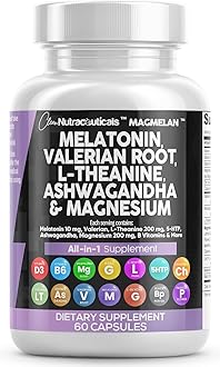 ATHINIKA NUTRITION MELATONIN 10MG VALERIAN ROOT 6000MG L THEANINE 200MG ASHWAGANDHA 4000MG - SLEEP SUPPORT FOR WOMEN & MEN WITH MAGNESIUM COMPLEX, LEMON BALM, CHAMOMILE, & PASSION FLOWER - 60 CAPS