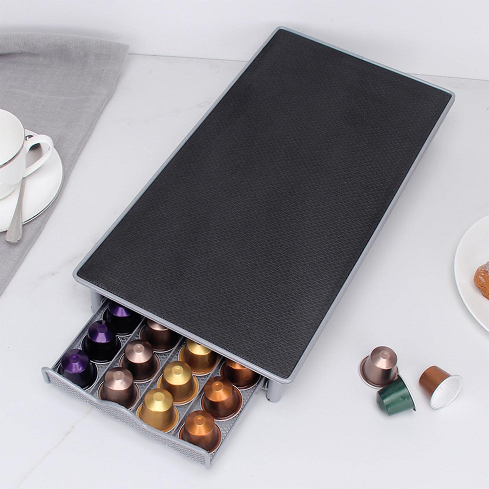 Organizer per cassetto per cialde da caffè, capacità 40 capsule, accessorio da cucina