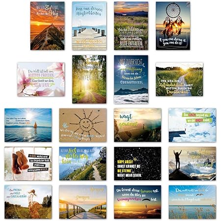 Ewtshop Lot De Cartes Postales De Motivation Avec Dictons Et Citations Langue Francaise Non Garantie Amazon Fr Fournitures De Bureau