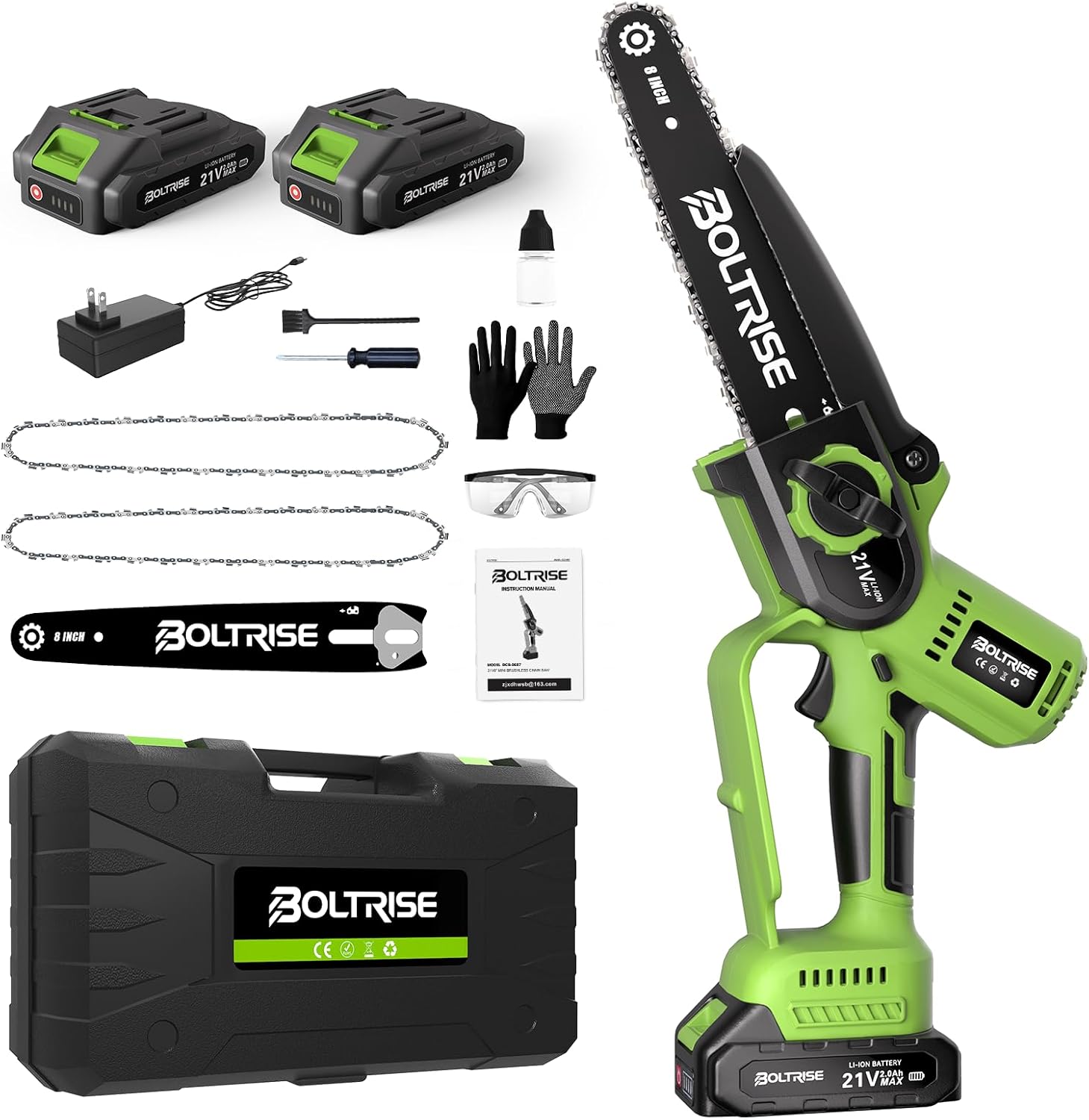 8 Inch Cordless Mini Chainsaw, 1000W Brushless Electric Chainsaw, 4000mAh Batteries & Auto Oiler Hand Held Powered Small Chain Saw, for Tree Trimming Wood Cutting Garden and Yard Work