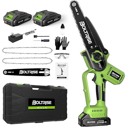 8 Inch Cordless Mini Chainsaw, 1000W Brushless Electric Chainsaw, 4000mAh Batteries & Auto Oiler Hand Held Powered Small Chain Saw, for Tree Trimming Wood Cutting Garden and Yard Work