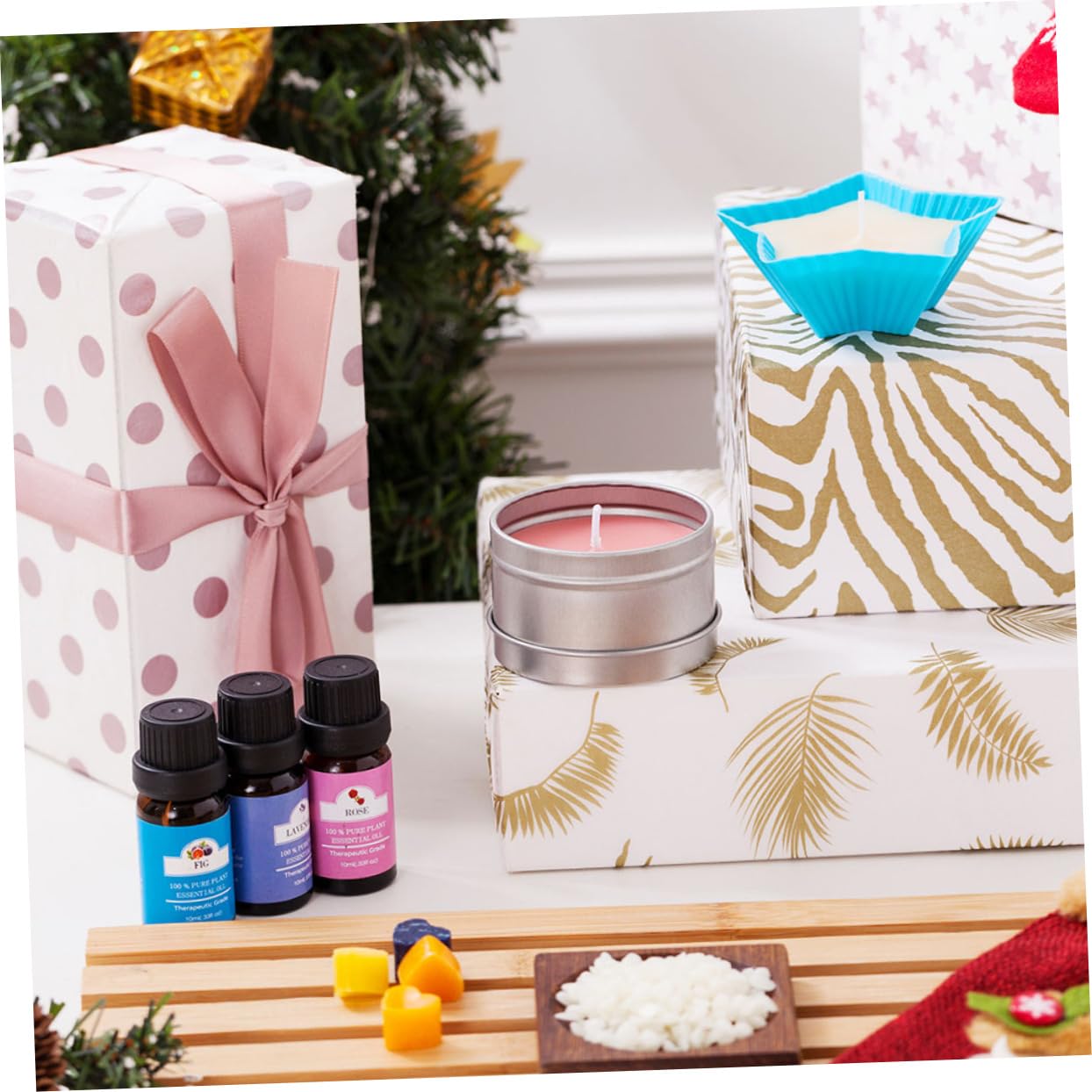 Tofficu Kit para Hacer Velas DIY Taza de Acero Inoxidable para Derretir Cera de Soja, Mango Antiquemaduras y Materiales Seguros para Manualidades en Casa