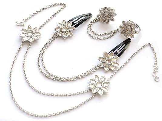Pretty Ponytails Ethnic Wedding Kids Jewelry Mehendi Flower Jewelry Silver