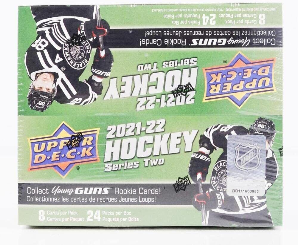 2021-22 NHL Upper Deck Series 2 Hockey Factory Sealed Retail Box 24 Packs of 8 Cards.
