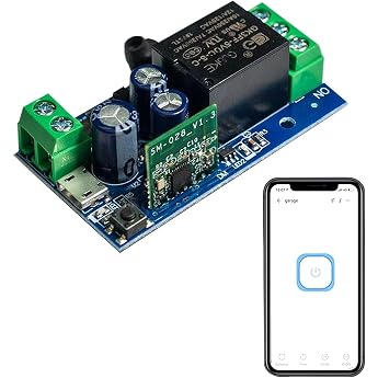 QIACHIP Ewelink Smart WiFi Switch 1 Channel Potential-Free Relay Module 5V 12V 48V Momentary/Self Locking On/Off for Access Control Garage Door Opener Compatible with Alexa Google Home