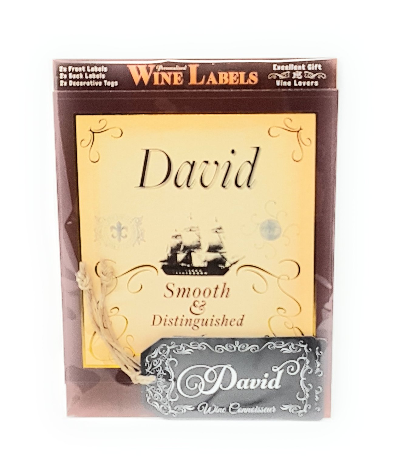 Mulberry Studios Personalised Wine Label David WL041