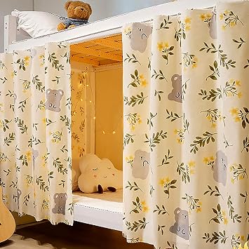 Bottom Bunk Bed Blackout Curtain for Dormitory Room - College Home Privacy Cloth, Breathable Windproof Dustproof Lightproof Curtain, Loft Bed Canopy Tent 1 Panel