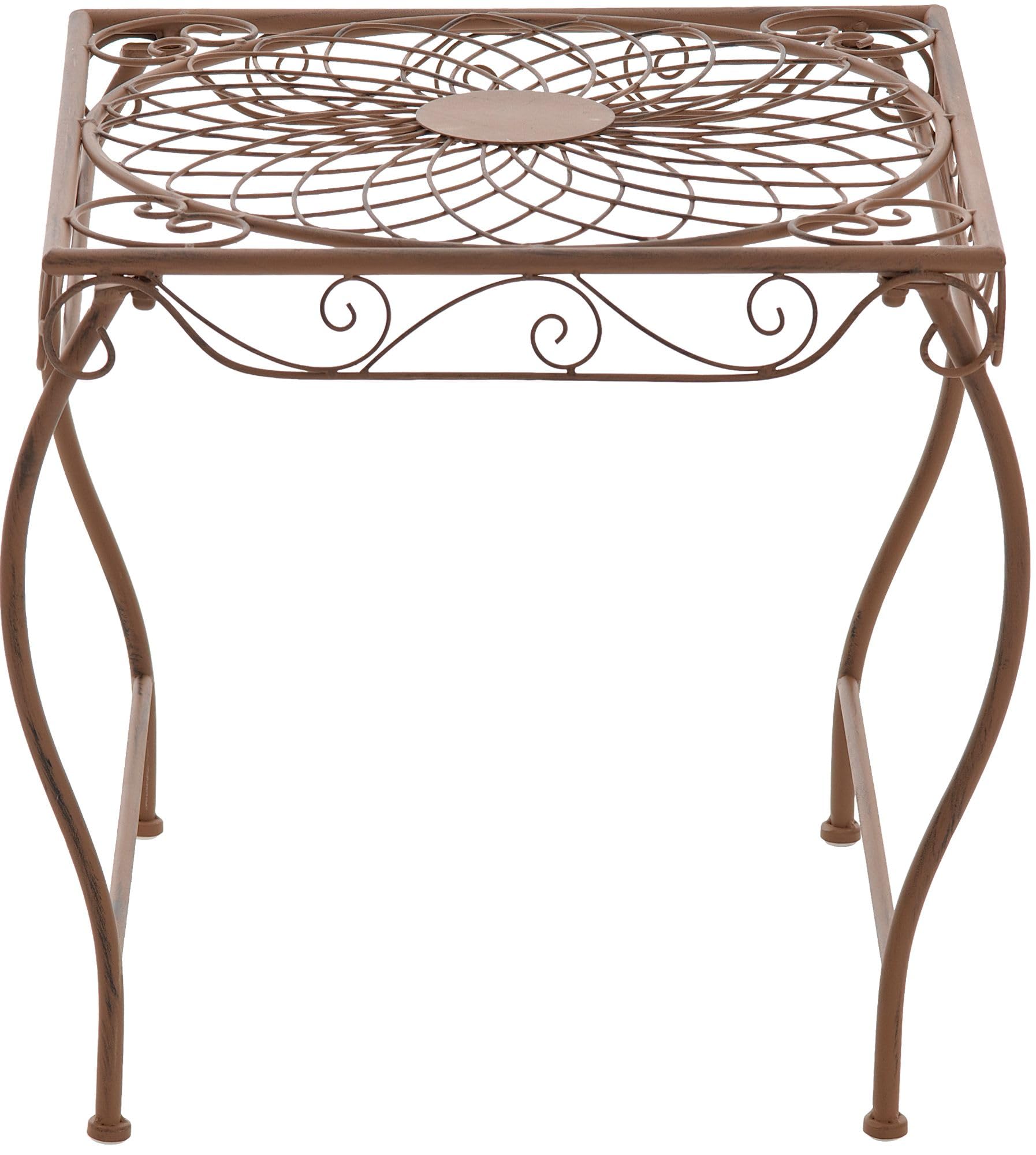 CLP Table de Jardin en Fer Zarina, Style Art Nouveau, Finition Déperlante, Marron Antique