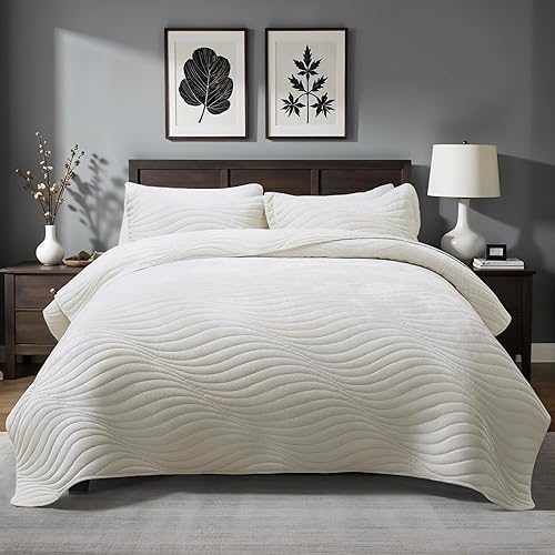 Travan Juego de edredón de terciopelo de lujo tamaño King, juego de ropa de cama de terciopelo ultra suave, juego de ropa de cama acolchado ligero