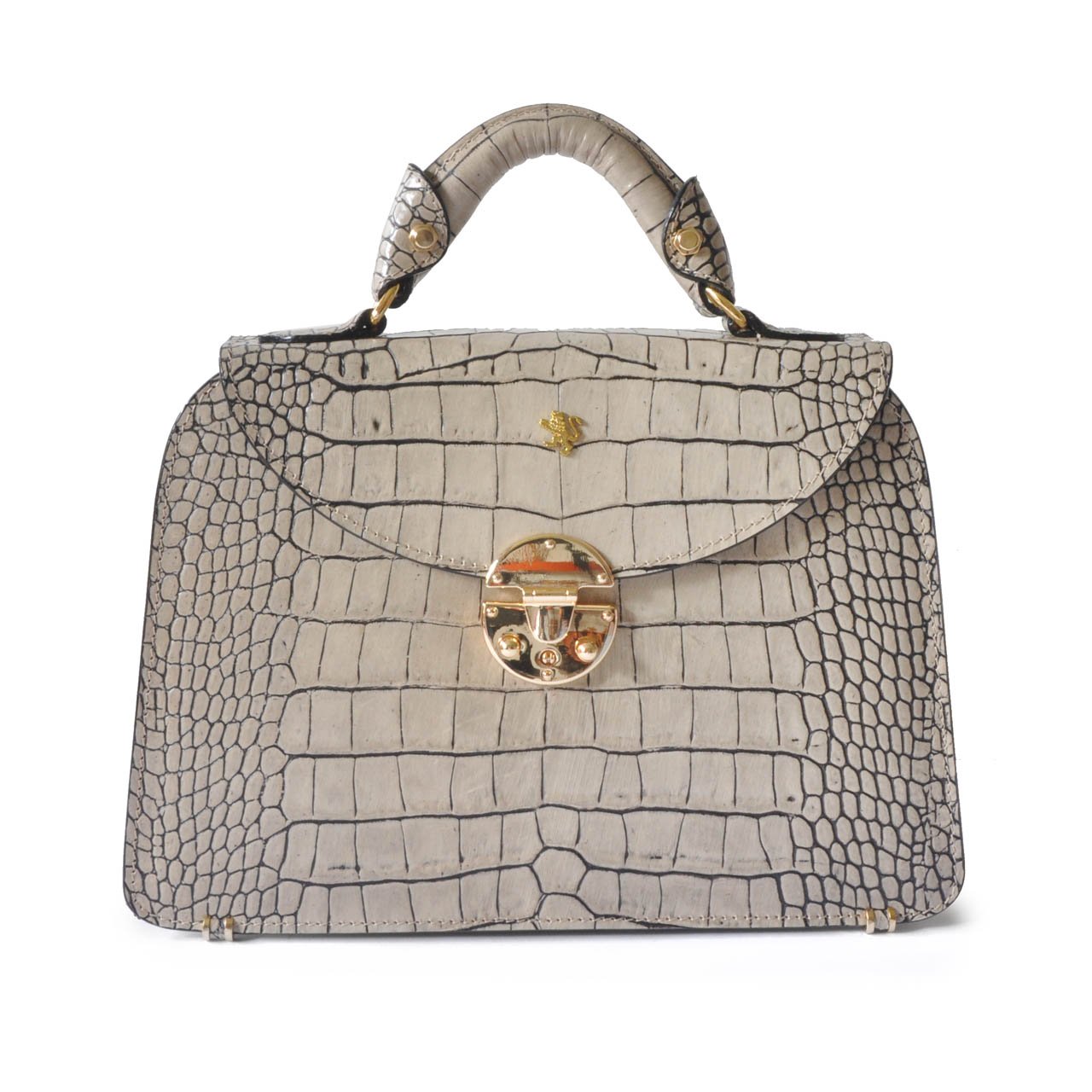 Pratesi Pelletterie, Borsa in pelle per donna Veneziano Small King Borsa a Mano in vera pelle - King Panna