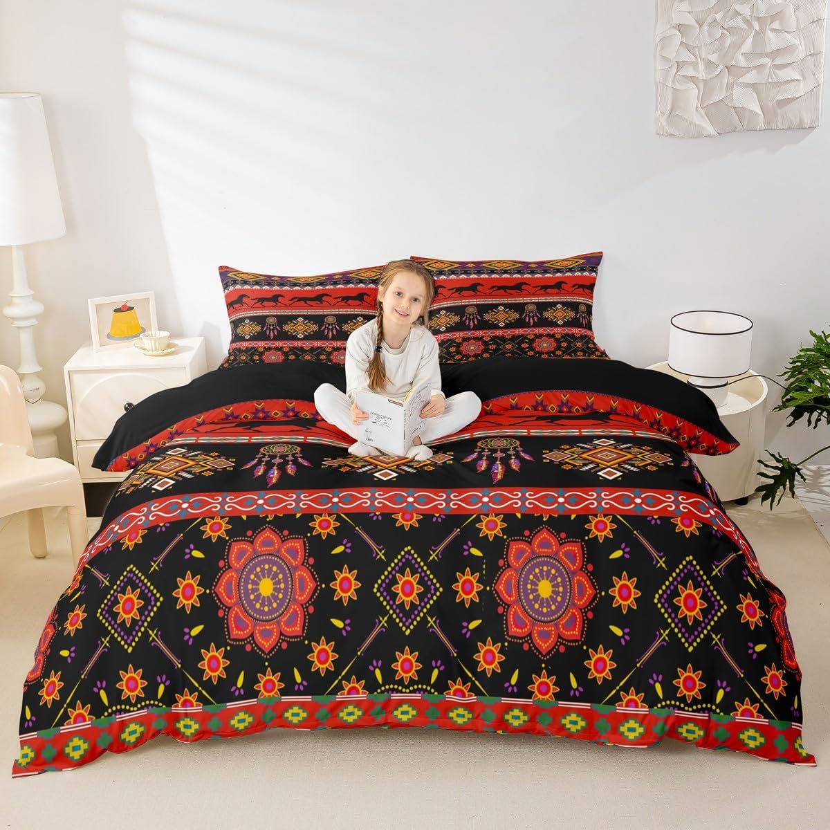Feelyou Cat Duvet Cover Set King Size Cute Cats Bedding Set Galaxy Nebula Decorative Animal 3 Pieces Comforter Cover with 2 Pillowcases Microfiber Gorgeous Lovely Animals Quilt Cover Zipper